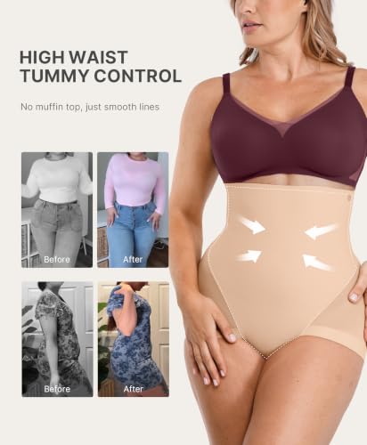 Image of SHAPELLX Women High Waist Tummy Control Slips Shapewear Panties Under Dress