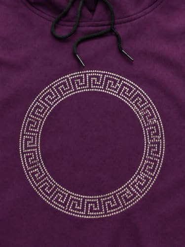 Image of Women's Luxury Rhinestone Geometric Circle Pullover Hoodies for Women