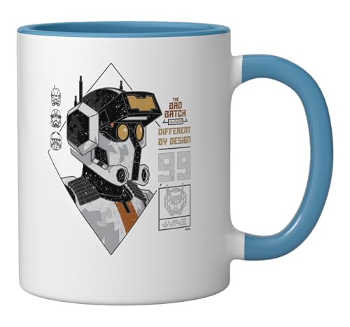Taza de cerámica Star Wars The Bad Batch azul/blanca 11 oz miniatura 2