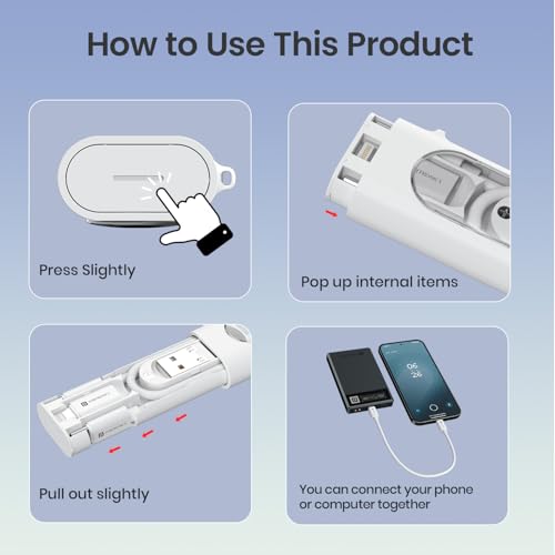 Image of Portronics Snapcase 4 60W Multifunctional Fast Charging Data Cable Transparent Kit, Conversion Set USB A & Type C to Male Micro /Type C /Lightning, Data Transfer, Sim Storage, Sim Eject Pin,Pocket Size