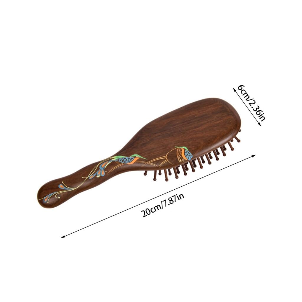 Peine Para Barba Peine de masaje con bolsa aire for el cuidado del cabello for mujeres cojín largo y rizado madera maciza alisador Herramientas Para Peinar El Cabello
