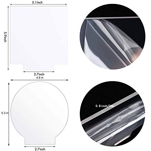 6 Pcs 2Mm Acrylic Sheet Clear Cast Plexiglass Square And Round Panel Thick Plastic Glass Board With Double Sided Protective(5.8"X 5.1") For Led Light Base Signs Diy Display Projects Craft #TOP1