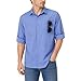 Ousafeve Men’s Fishing Shirts Long Sleeve with Zipper Pockets UPF50+ Quick Dry Cooling Sun Protection Safari Button Down Shirts for Hiking Travel Camping (Light Blue, X-Large)