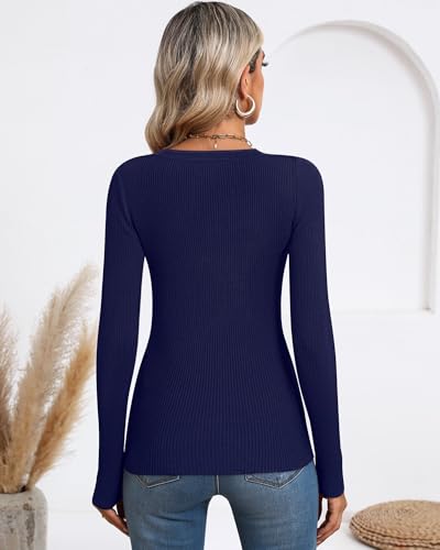 Image of Ficerd 3 Pack Women's Sweaters Crewneck Long Sleeve Ribbed Knit Sweater Slim Fit Pullover Tops Basic Sweater