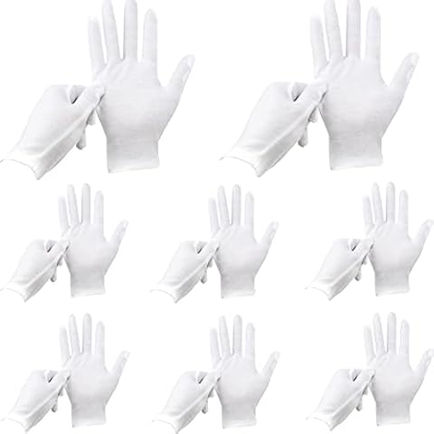 24 Pcs White Gloves, ANDSTON 12 Pairs Soft Cotton Gloves, Coin Jewelry Silver Inspection Gloves, Stretchable Lining Glove, Medium Size Cover