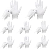 ANDSTON 24 Pcs White Gloves, 12 Pairs Soft Cotton Gloves, Coin Jewelry Silver Inspection Gloves, Stretchable Lining Glove, Medium Size