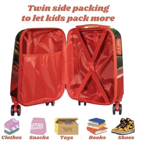 Image of ADSON Abs Kids Trolley 360 Rotating Luggage 360 Degree Wheels Non-Breakable 20 Inch Kids Hardsided Suitcase with 4 Wheels, 360 Degree Wheel Travel Trolley Bag