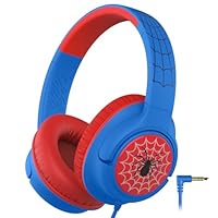 iClever Kopfhörer Kinder, Kinderkopfhörer mit Kabel 85dBA Sichere Lautstärke, Stereo Sound, Over Ear Faltbare 3.5 mm Jack Kinder Kopfhörer für iPad, Tablets, Schule, Reisen,Schwarz und Rot