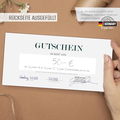 40 Blanko Gutscheine zu Weihnachten zum selber Ausfüllen | Premium Papier | Gutscheinkarten Geschenkgutscheine Gastro Restaurant Gutschein Vorlage