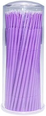 Healifty 100Pcs Disposable Micro Applicator Bendable Brush For Eyelash Extension (Purple)