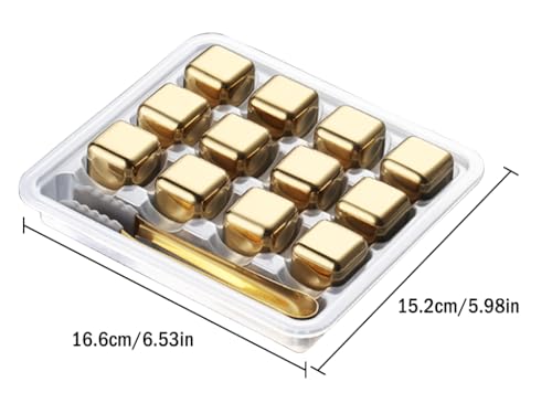 12 Cubos de Hielo Reutilizables de Acero Inoxidable miniatura 5