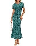 ZESICA Women's Summer Floral Bodycon Dress 2026 Ruched...