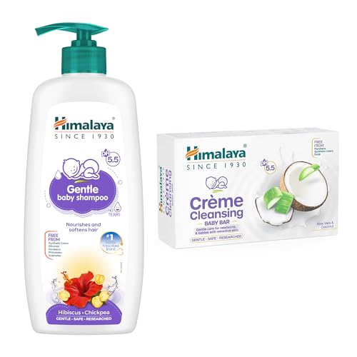 Image of Himalaya Baby Shampoo (400ml) + Creme Cleansing Baby Bar (75 gm) - Combo Set | No.1 Doctor Recommended Brand