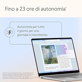 Microsoft Surface Laptop | Copilot+ PC | LCD Touchscreen 13” | Snapdragon® X Plus | 16 GB di RAM | 256 di memoria | Ultimo modello | Platino