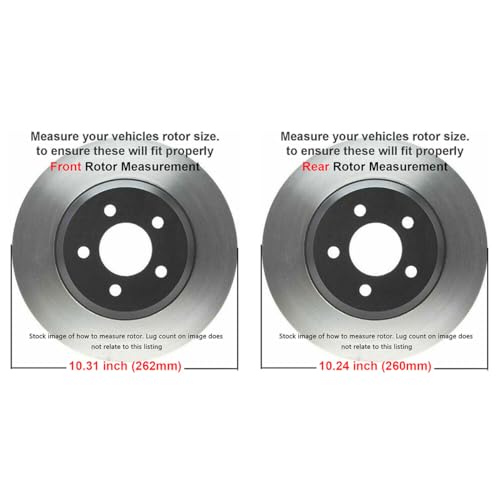 Image of Detroit Axle - Brake Kit for 2006-2011 Honda Civic [4-Wheel Disc Brakes] 2007 2008 2009 2010 Drilled Slotted Brakes Rotors Ceramic Brake Pads Replacement : 10.31 inch Inch Front & 10.24 inch Inch Rear Rotor