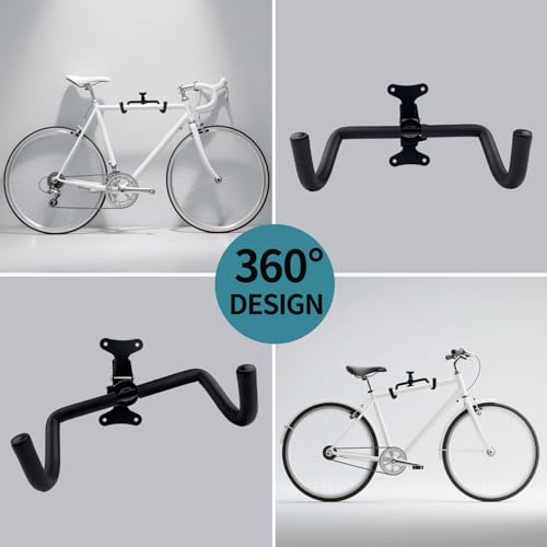 TERRARIDE Fahrrad Wandhalterung, Zusammenklappbar und Einziehbar, Platzsparend, Höhenverstellbar, mit Doppelten Edelstahlschrauben Befestigt, Robust, für Die für Mountainbike Wandhalter