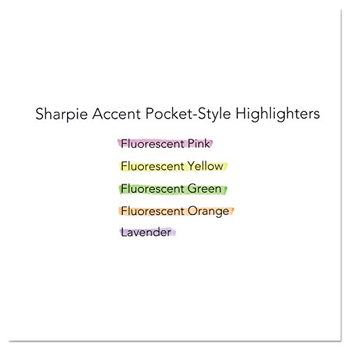 Image of Sharpie Pocket Highlighters, Fluorescent Yellow, Smear-Resistant, Chisel Tip, 36 Count - Classroom, Back to School Essentials, Teacher Supplies