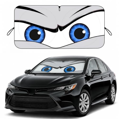 Car Windshield Sun Shade, Funny Eyes Sun Visor for Car Windshield Universal Fits Sedan Compact Car...