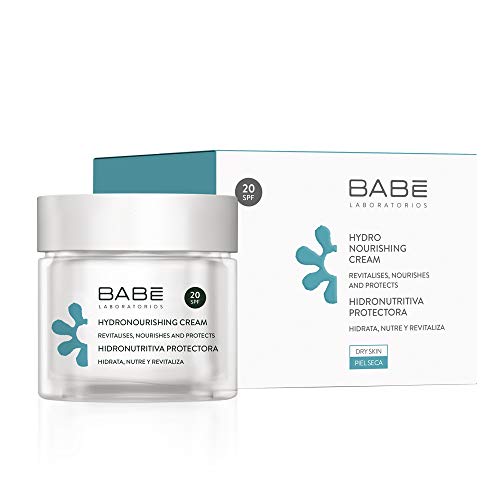 Laboratorios Babé - Crema Facial Hidratante Protectora SPF20.3 en 1. Nutritiva, Protectora, Aspecto Fresco y Luminoso,Piel Seca, Protección Solar UVB y UVA - 50 ml