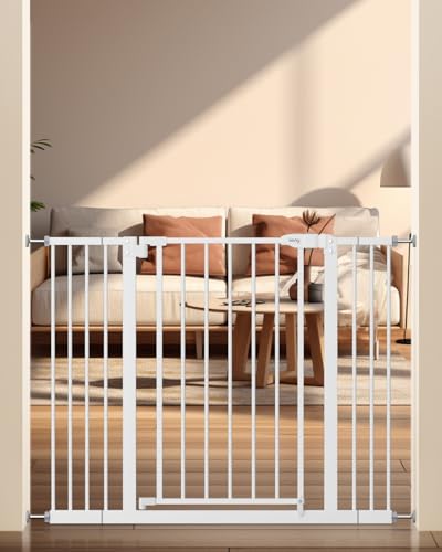 keny 29'-42.5' Baby Gate for Stairs, Auto Close Safety Dog Gate, Pressure Mounted Easy Walk Through Pet Gate for Doorways, Durable Stair Gate, 30'...