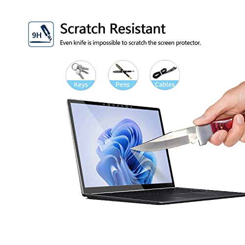 MEGOO Tempered Glass Screen Protector for Microsoft Surface Laptop 5/6/4/3 (15 inch), Easy Installation, Scratch Resistant, Ultra Clear - Image 4