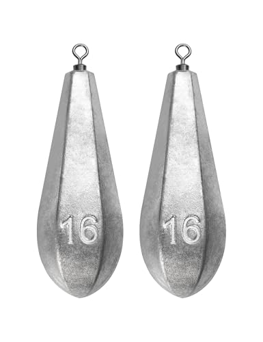 BLUEWING Swivel Bank Sinkers Fishing Weights with Swivel Bottom Bullet Sinkers for Freshwater and Saltwater, 16oz, 2pcs