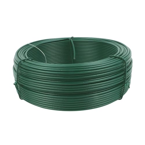 BAUSTER Gartendraht grün PVC ummantelt | Bindedraht für Pflanzen Kabel Netze Basteln Gartenbau 1 4mm2 6mm x 5052m beschichtet & witterungsfest (2 6 mm × 52 m)