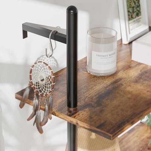 Bestier 3 Tier Industrial Pipe Shelving, Floating Kitchen Shelves for Wall, Storage Coffee Bar Hanging Shelves with Towel Bar for Kitchen Living Room Bathroom Organizer Bedroom, 24 Inch Rustic Brown