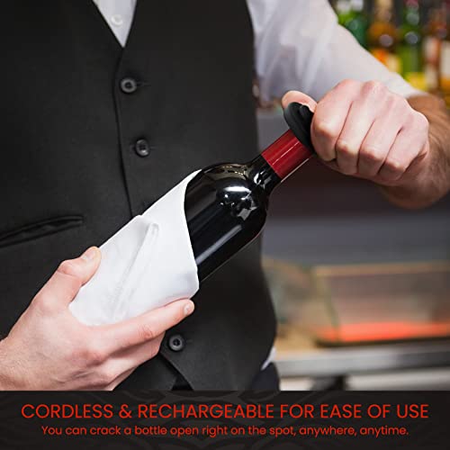 Premium Electric Wine Opener By Setoris- Automatic Electric Wine Bottle Corkscrew Opener With Foil Cutter Set- Rechargeable Cordless Stainless Steel Bottle Opener For Home, Bars & Professional Use #TOP2