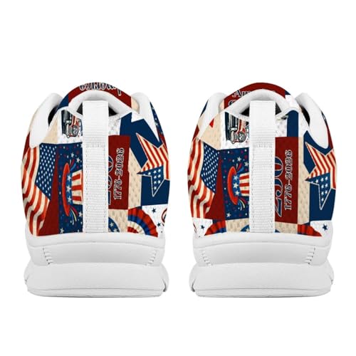 Image of Jeiento American Flag Shoes Men's Fashion Sneaker Sports Running Shoes Causal Travel Walking Flat Shoe Breathable