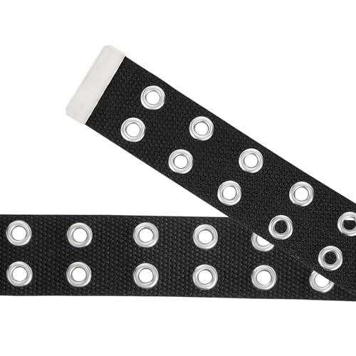 XZQTIVE Double Grommet Canvas Belt Double Hole Cloth Nylon Web Belt for Men Women Unisex4