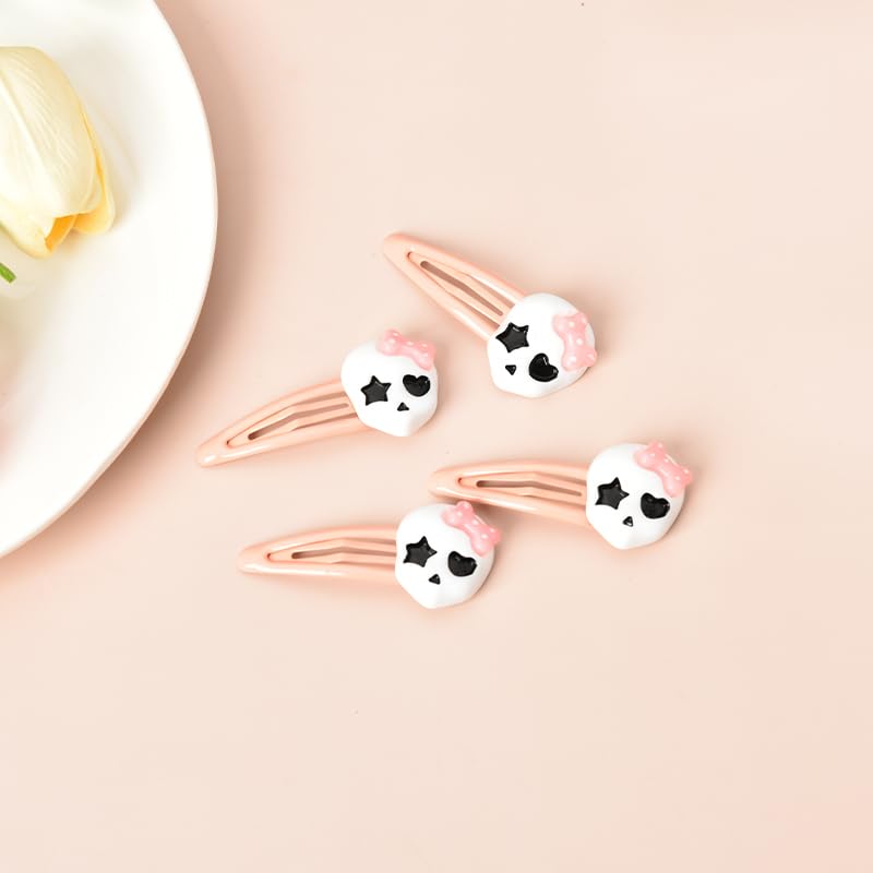 Miniatura 9 de Pinzas para el cabello para disfraz de Halloween, pinzas para el cabello con diseño de calavera gótica y esqueleto, pasadores para niñas, color