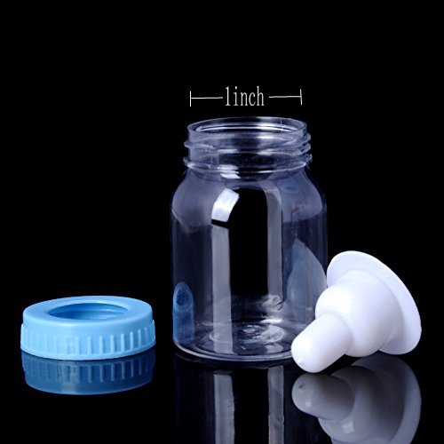 Faduoali 3.5-Inches Baby Bottle Shower Favor,Mini Plastic Candy Bottle,Baby Shower Supplies Boy Girl Newborn Baby Baptism Birthday Party Decor,Blue(Pack Of 24) #TOP2