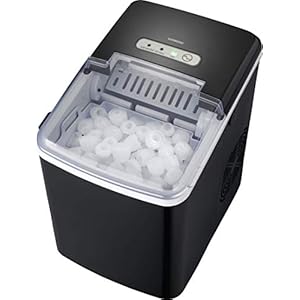 Melissa 16620019 ijsblokjesmachine, 9 ijsblokjes in 9 minuten productietijd, 1,85 liter, lcd-display, zelfreinigende functie, ijsblokjesmaker, stille ijsmaker zonder wateraansluiting