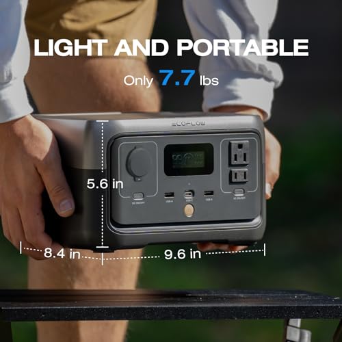 EF ECOFLOW Portable Power Station RIVER 2, 256Wh LiFePO4 Battery/ 1 Hour Fast Charging, 2 Up to 600W AC Outlets, Solar Generator (Solar Panel Optional) for Outdoor Camping/RVs/Home Use - Image 8