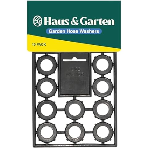 Haus & Garten Professional-Grade Garden Hose Washers (10-Pack) - Rubber O-Ring Gasket Fits All Standard 3/4" Garden Hose Connectors & Fittings - Heavy Duty Gardening Nozzle Connector Seal Stops Leaks Cover