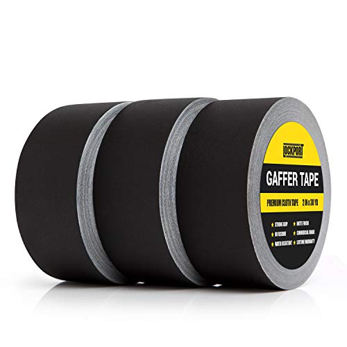 Lockport-Black-Gaffers-Tape-3-Pack-30-Yards-x-2-Inches-Wide--Waterproof-No-Residue-Non-Reflective-Easy-Tear-Matte-Gaffer-Stage-Tape--Gaff-Cloth-Tape-for-Photography-Filming-Backdrop-Producti