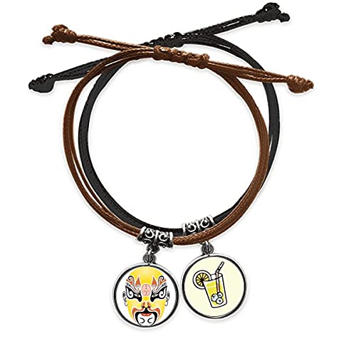 Bracelet opéra de pékin zhanwancheng cuir corde main chaîne coloré