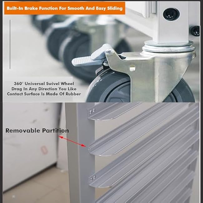 18-Tier Aluminum Rack, Bakery Cooling Cart, Heavy-Duty Food Tray Storage Trolley for Home & Commercial Kitchens, Ideal Bakery Cooling Solution-g28D0kLq