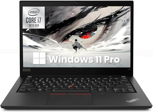 Lenovo Thinkpad T14 Laptop Computer 14 FHD(1920x1080) Intel Core i7-10610U 16GB RAM 256GB SSD Webcam US Qwerty Keyboard Windows 11 Pro (Renewed)