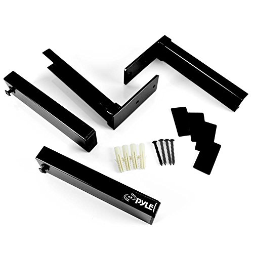 Pyle Speaker Wall Mount, Pair Of Speaker Stands, Sound Bar Speaker, Large Or Small Speakers, Center Channel Speaker Wall Mount, Adjustable & Extendable Length, 110 Lbs Capacity, Black (Pstndw17) #TOP2