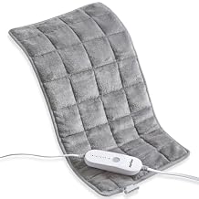 Gentle Pressure Heating Pad Weighted Electric Pad with Soothing Heat & Balanced Pressure, 5 Heat Levels, Auto Shut-Off, Machine Washable Heat Pad for Neck & Shoulder, Gray