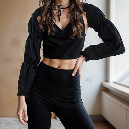 Image of Women Lace Bolero Shrug Cropped Cardigan Long Lace Sleeve Open Front Shawl Crop Dress Cover Top, See Through Sheer Cardigan Shoulder Cover (L)