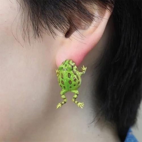 Frog Earrings for Women Christmas Stocking Stuffers Frog Shaped Stud Earrings Funny Cute 3D Animal Earring Halloween Costume Outfits Jewelry Gifts2