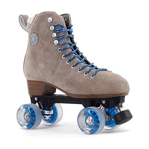 BTFL Pro Roller Skates Women, Kids & Men - Grey/Brown/Taupe, Suede Boot- Indoor, Outside, Rink, & Rhythmic Roller Skating. Stylish Colors Available (Tony Pro, US Women´s: 07 / US Men´s: 5.5) Cover