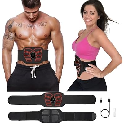 EMS Muscle Stimulator, ABS Stimulator, Abdominal Toning Belt Home Office Fitness Workout Equipment for Abdomen