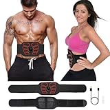 eAnjoy EMS Muscle Stimulator, ABS Stimulator, Abdominal Toning Belt Home Office Fitness Workout Equipment for Abdomen