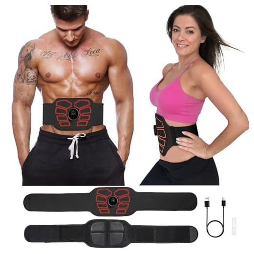 eAnjoy EMS Muscle Stimulator, ABS Stimulator, Abdominal Toning Belt Home Office Fitness Workout Equipment for Abdomen