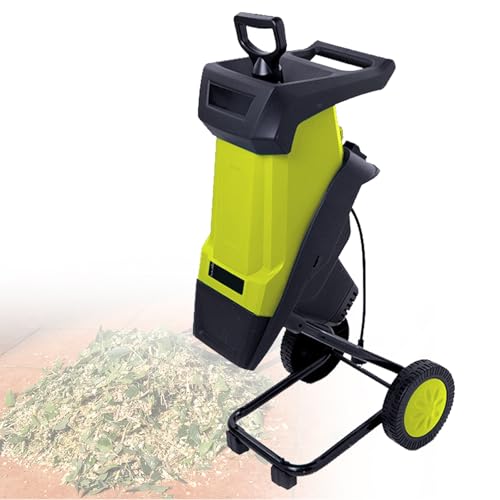 VNATWGOO Biotrituratore Elettrico Automatico per Legno, Trituratore di Foglie da 2400 W E 4500 Giri/Min con Sacco di Raccolta per Rami da 0 A 40 Mm Yellow