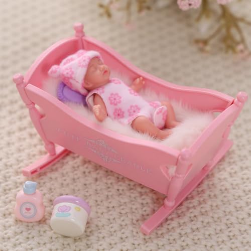 Muñeca bebé mini silicona realista 3 pulgadas miniatura 7